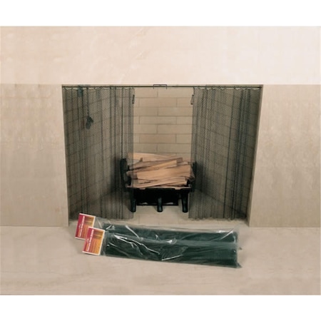 Perfectpillows Masewa Metal Net 48 Inch x 18 Inch Hanging Fireplace Spark Screen Rod Not Included PE2548306